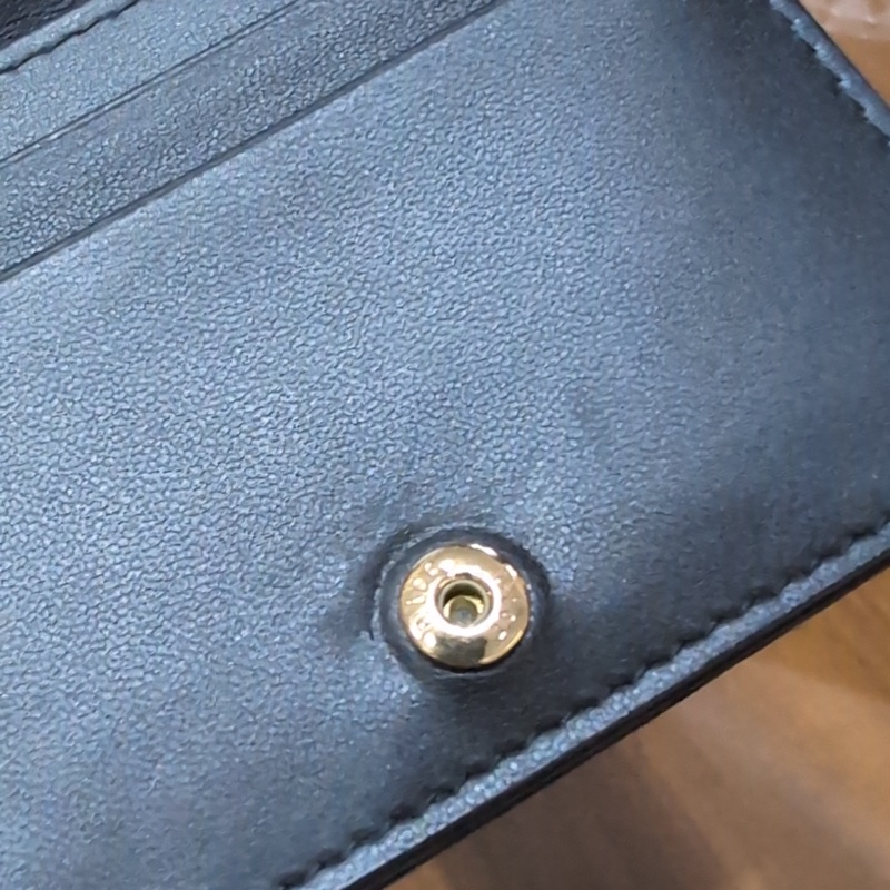 🩶全配 DIOR 經典Lady Dior系列藤格紋圖案小羊皮暗釦短夾(黑色)-10