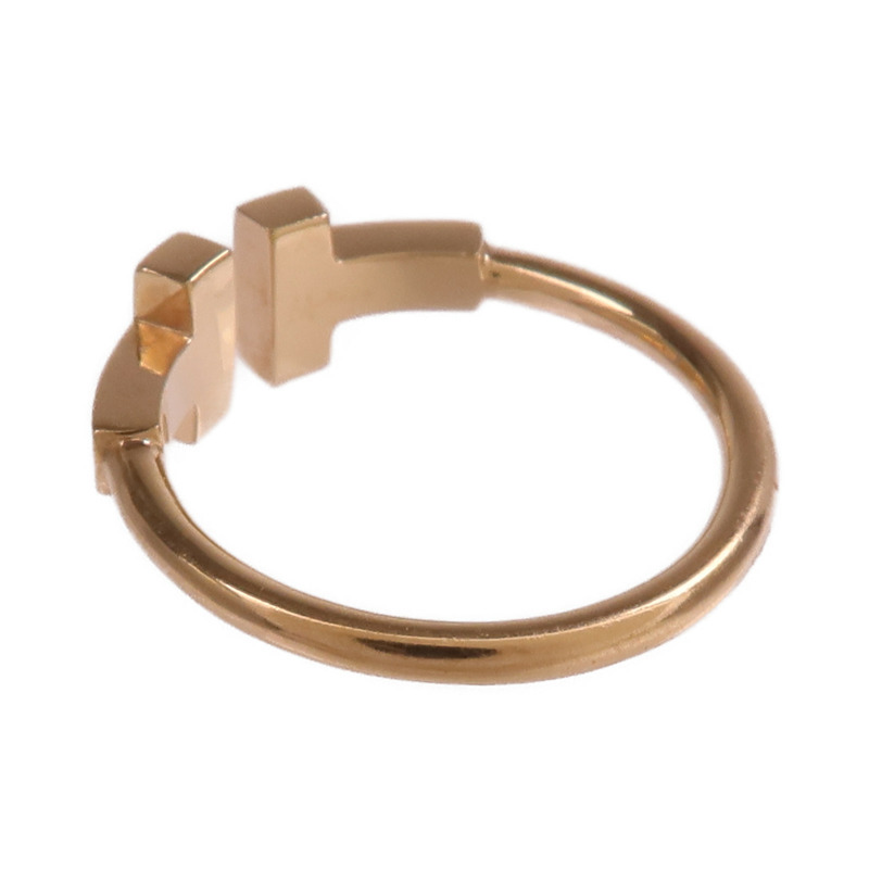 TIFFANY&CO 18K玫瑰金T Diamond Wire Ring鑽石戒指US#4.5-5