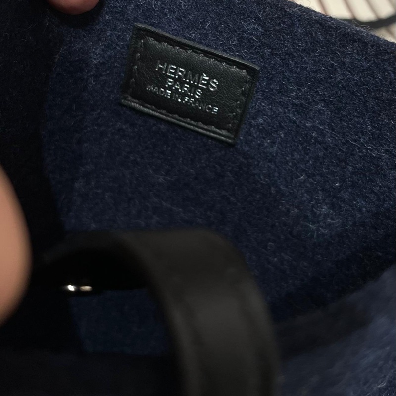 HERMES Mini Evelyne 16 ,2Z 午夜藍 Bleu Nuit牛皮 Feutre 羊毛氈銀扣,STAMP Z ,-9