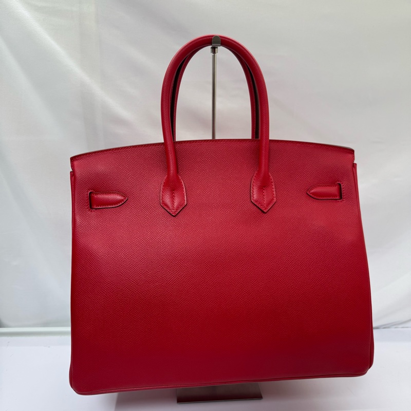 愛馬仕 HERMES  柏金35公分 Epsom牛皮 銀扣 Q刻 紅色手提包-1