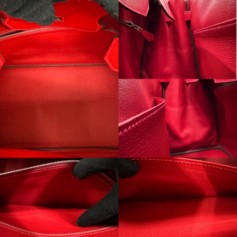 愛馬仕 HERMES  柏金35公分 Epsom牛皮 銀扣 Q刻 紅色手提包-6