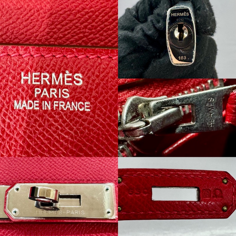 愛馬仕 HERMES  柏金35公分 Epsom牛皮 銀扣 Q刻 紅色手提包-7