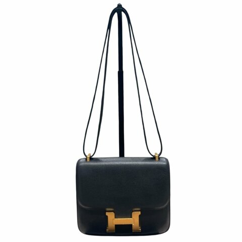 Hermès 愛馬仕 ConstanceBag 18 Epsom皮 黑色 金扣