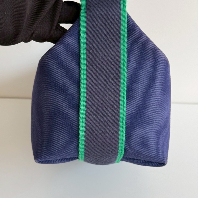 95新💙 Hermès 愛馬仕 帆布飯盒包 小號 藍色-6