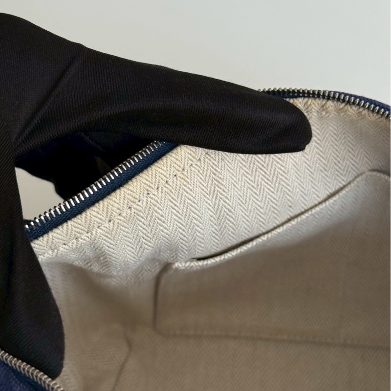 95新💙 Hermès 愛馬仕 帆布飯盒包 小號 藍色-15