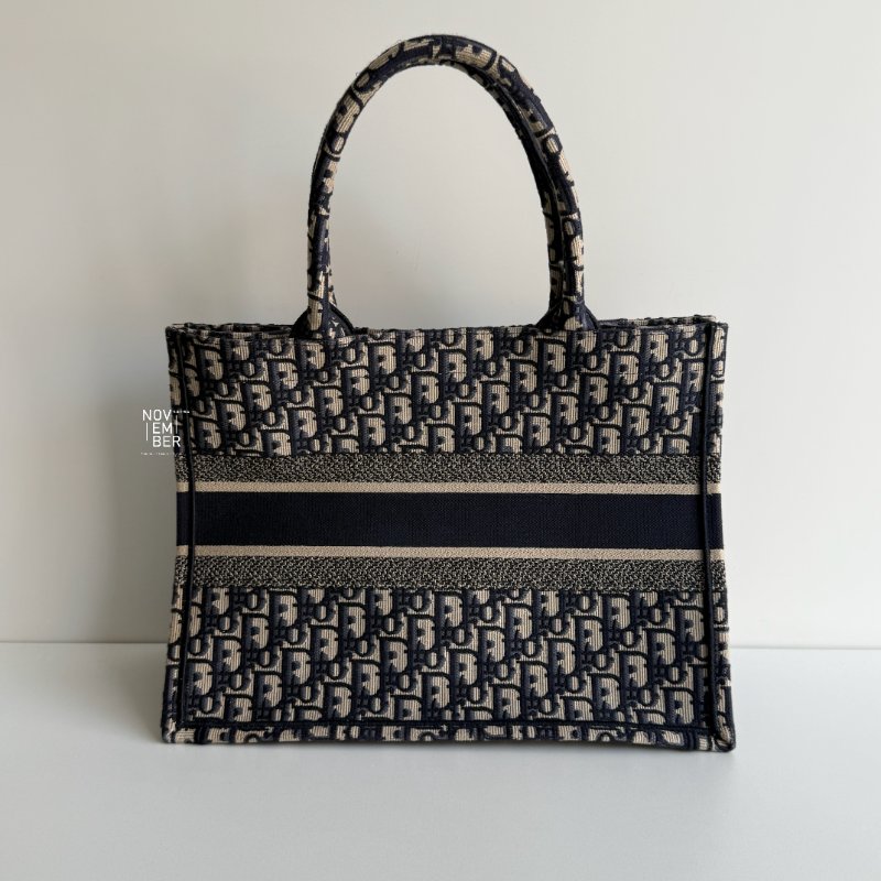 98新✨ Dior 迪奧 Book Tote 中型托特包 深藍老花💙-4