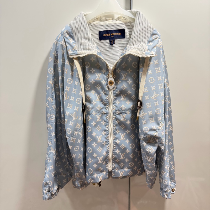 Louis Vuitton LV 老花滿版 限定款 風衣外套 藍 36號-1