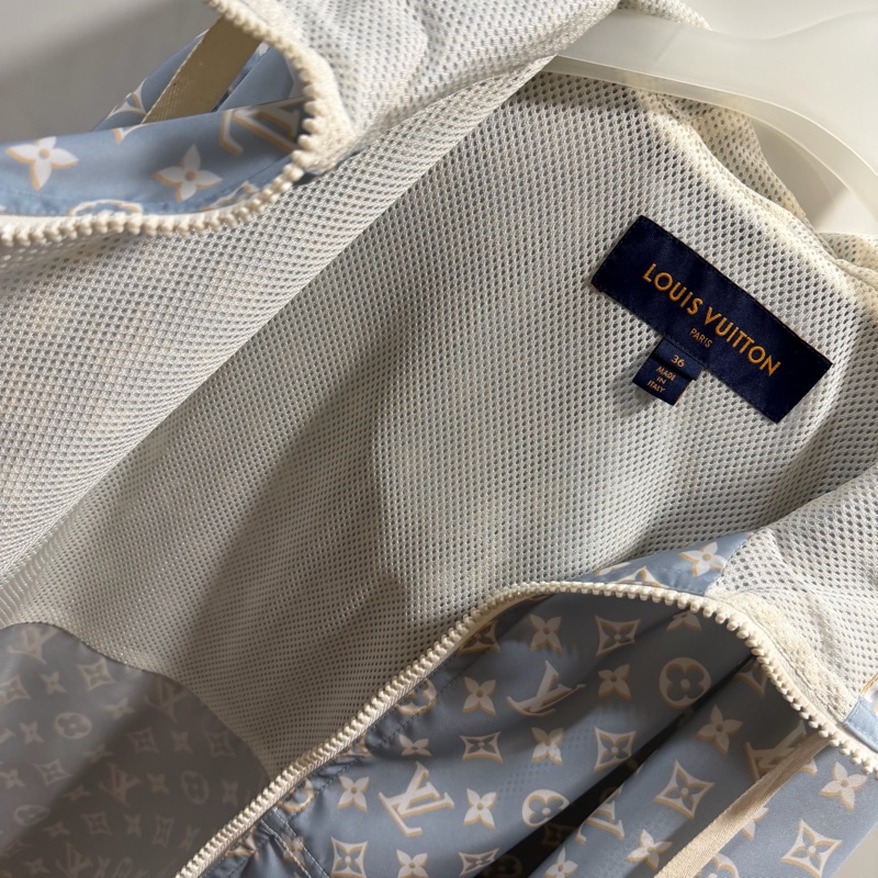 Louis Vuitton LV 老花滿版 限定款 風衣外套 藍 36號-14