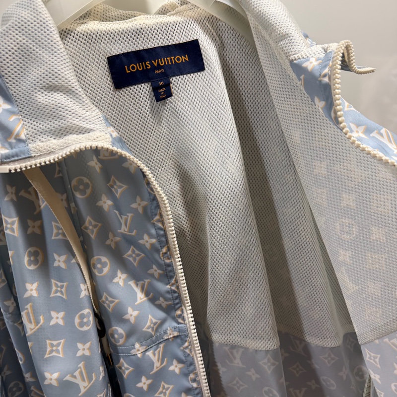 Louis Vuitton LV 老花滿版 限定款 風衣外套 藍 36號-16