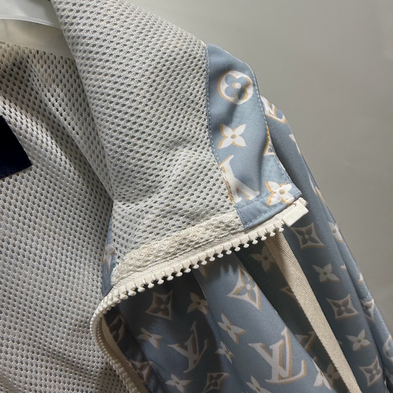 Louis Vuitton LV 老花滿版 限定款 風衣外套 藍 36號-25