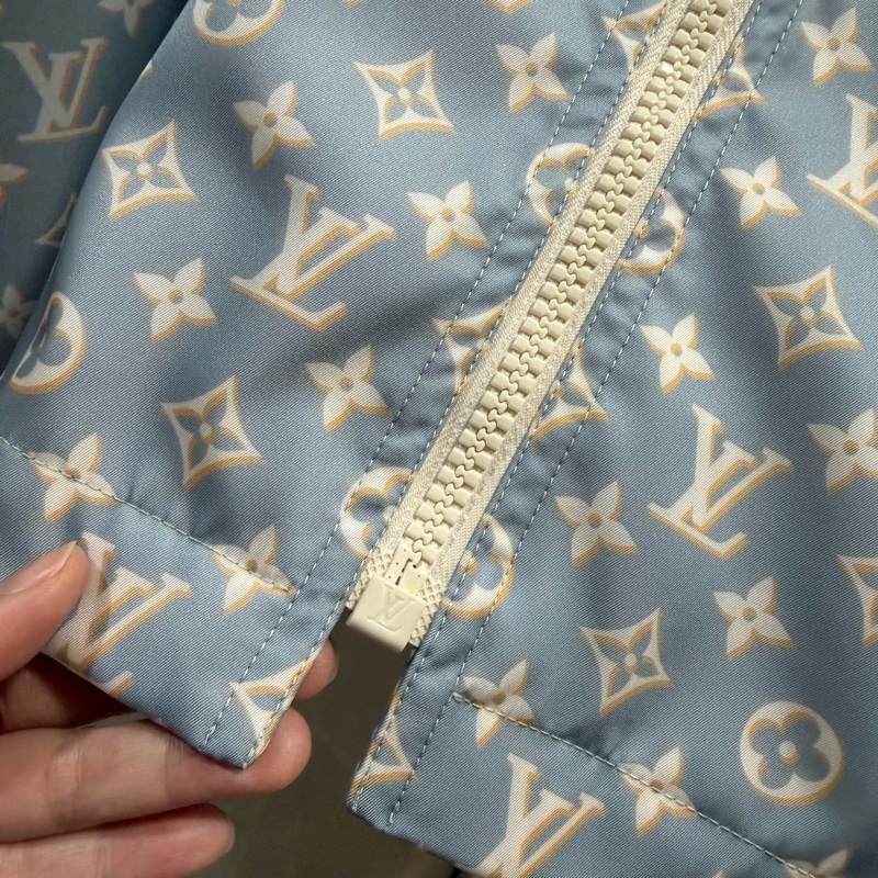 Louis Vuitton LV 老花滿版 限定款 風衣外套 藍 36號-30