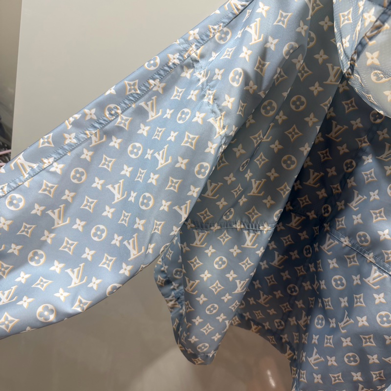 Louis Vuitton LV 老花滿版 限定款 風衣外套 藍 36號-32