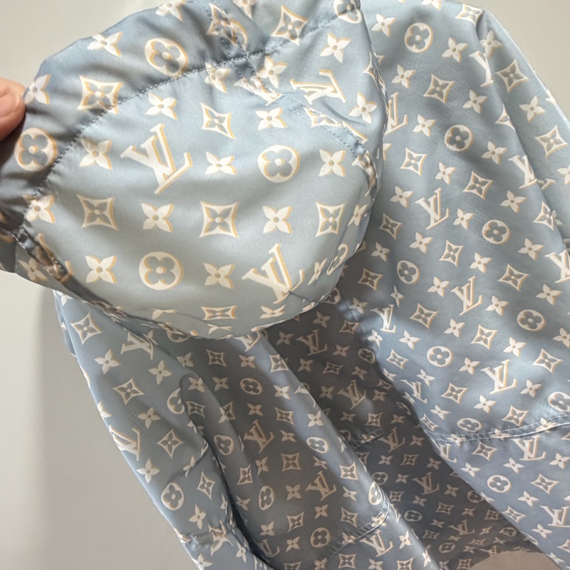 Louis Vuitton LV 老花滿版 限定款 風衣外套 藍 36號-35