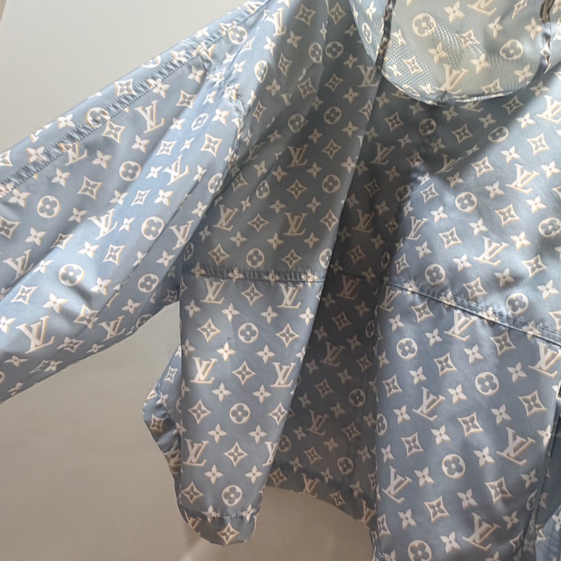 Louis Vuitton LV 老花滿版 限定款 風衣外套 藍 36號-37