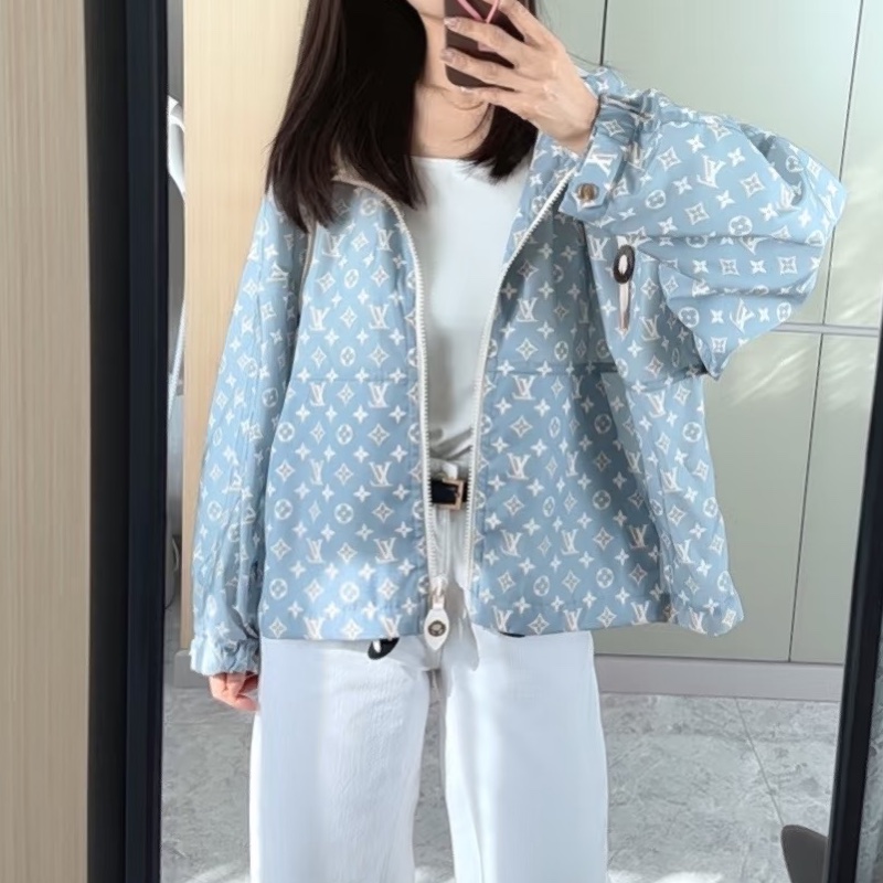 Louis Vuitton LV 老花滿版 限定款 風衣外套 藍 36號-48