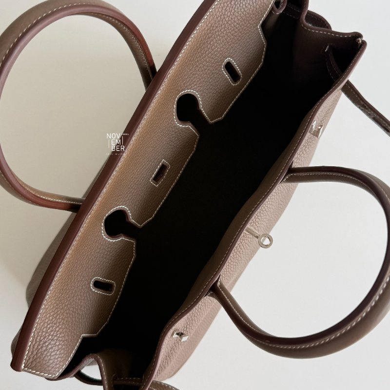 98新🤎 Hermès 愛馬仕 Birkin 35 大象灰銀釦-4