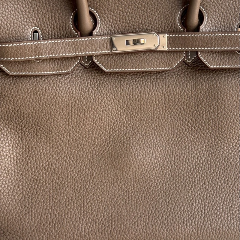 98新🤎 Hermès 愛馬仕 Birkin 35 大象灰銀釦-6