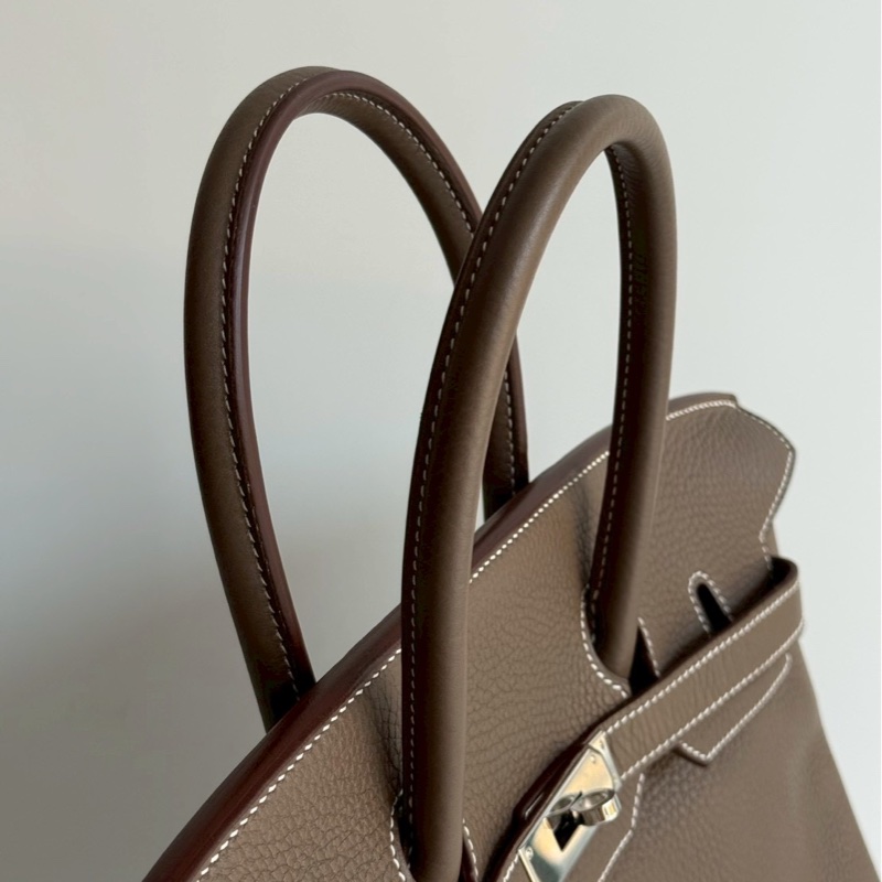 98新🤎 Hermès 愛馬仕 Birkin 35 大象灰銀釦-7