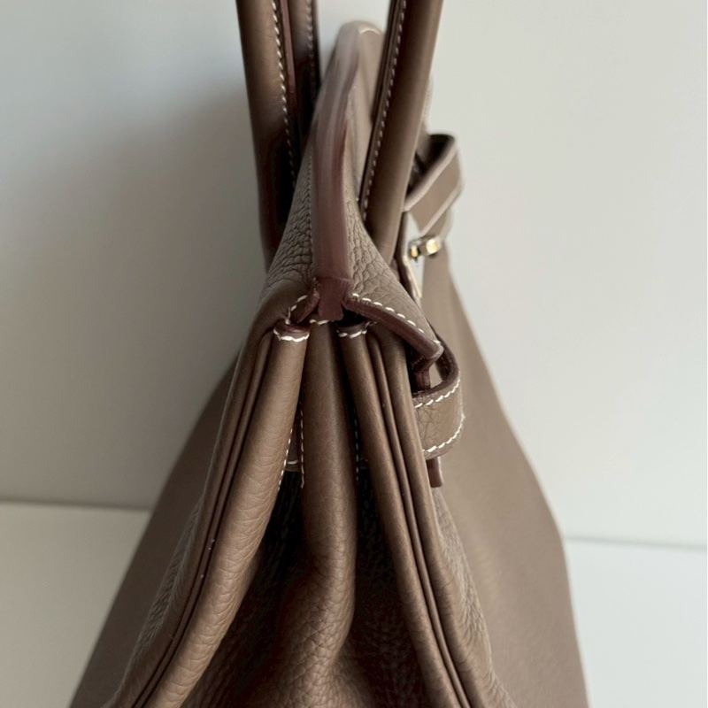 98新🤎 Hermès 愛馬仕 Birkin 35 大象灰銀釦-8
