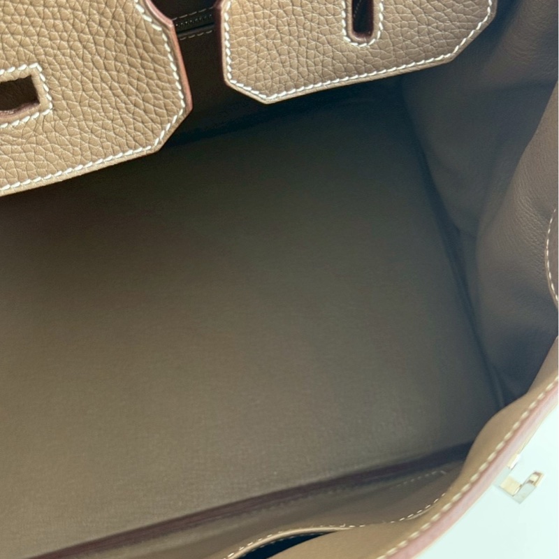 98新🤎 Hermès 愛馬仕 Birkin 35 大象灰銀釦-10