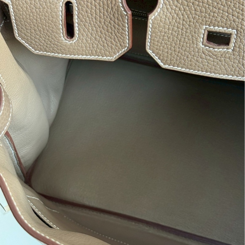 98新🤎 Hermès 愛馬仕 Birkin 35 大象灰銀釦-13