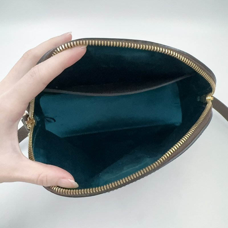 GUCCI老花拼咖啡色皮革綠紅綠織帶OPHIDIA貝殼包499621-5