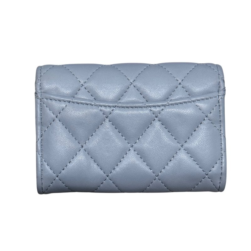 CHANEL 香奈兒 AP0214 Classic Flap Card Holder 羊皮 零錢包 莫蘭迪色 淡金釦-1