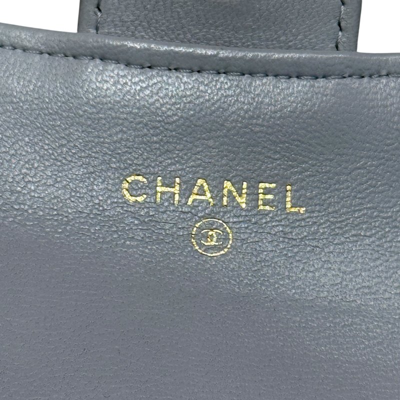 CHANEL 香奈兒 AP0214 Classic Flap Card Holder 羊皮 零錢包 莫蘭迪色 淡金釦-11