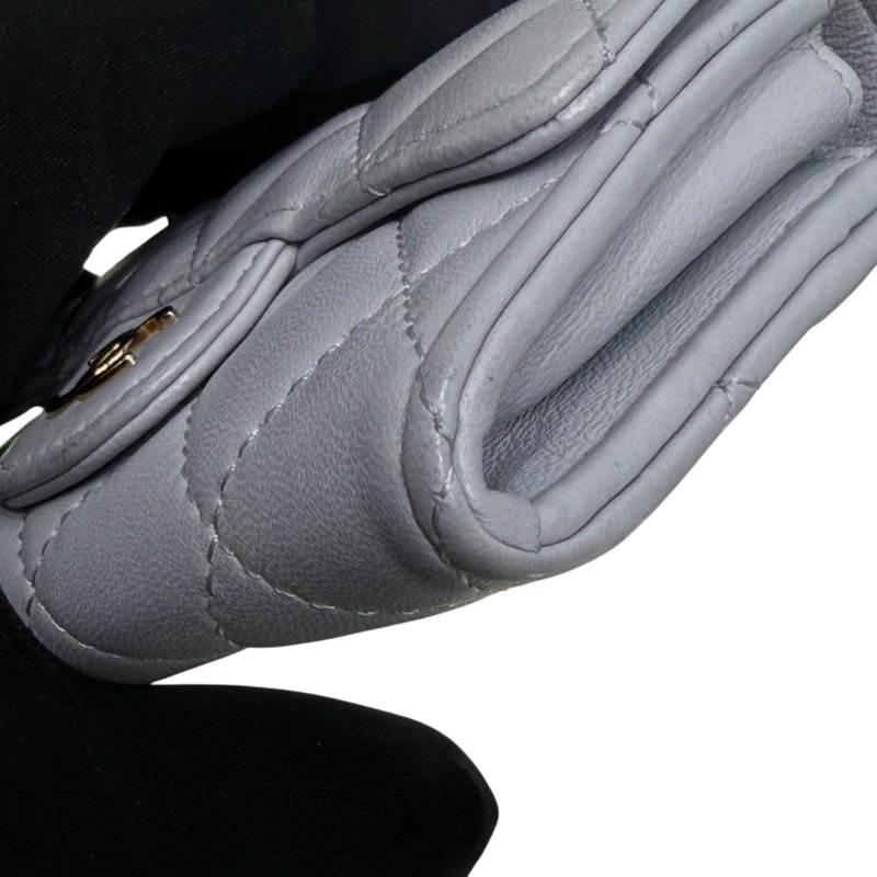 CHANEL 香奈兒 AP0214 Classic Flap Card Holder 羊皮 零錢包 莫蘭迪色 淡金釦-12