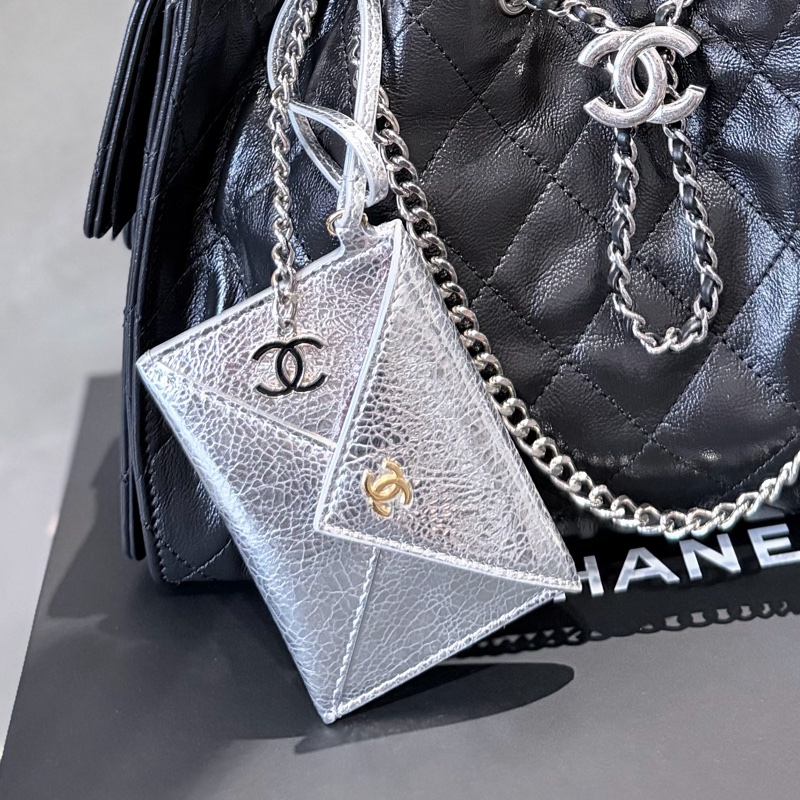 Chanel 雙色金銀卡包吊飾/卡片夾🎄限定掛飾-全新-0