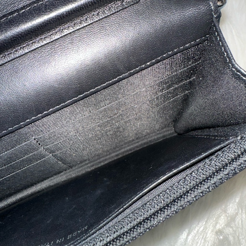 Chanel 黑皮銀釦格紋boy woc 斜背包-41