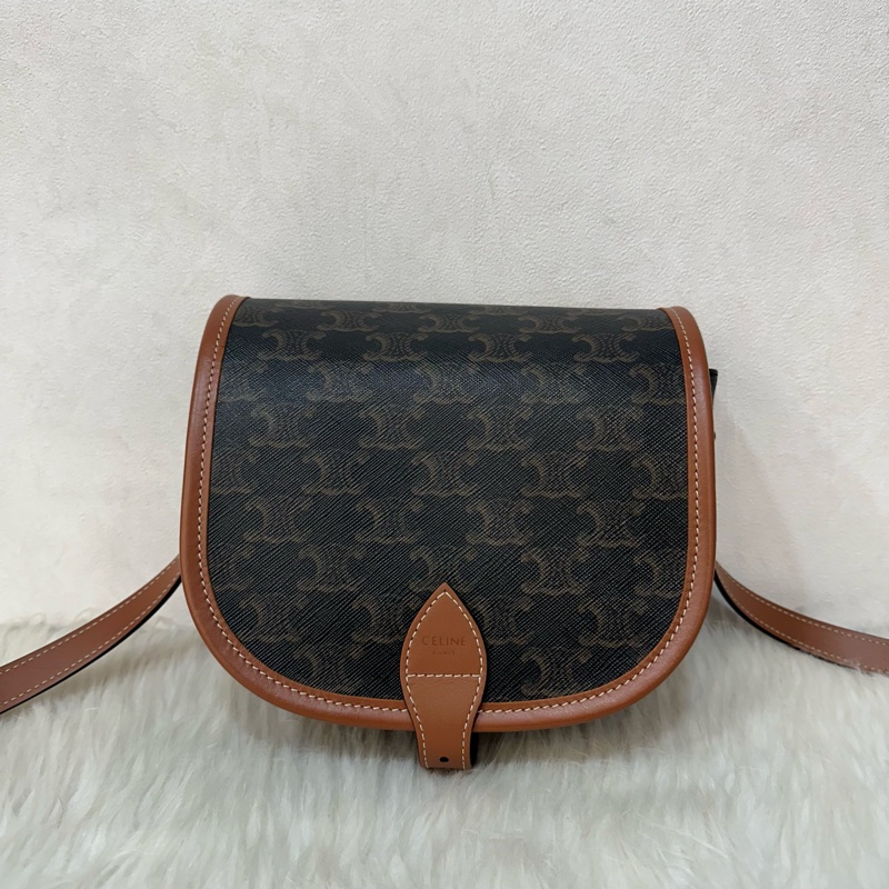Celine 191502 老花凱旋門金釦馬鞍包 斜背包 folco triomphe-0