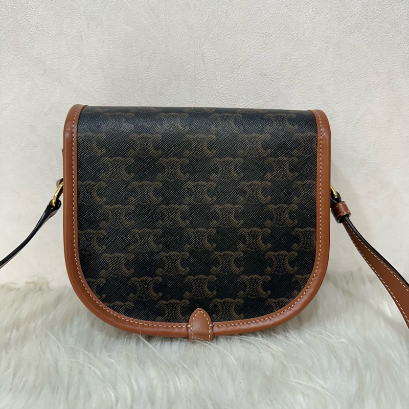 Celine 191502 老花凱旋門金釦馬鞍包 斜背包 folco triomphe-2