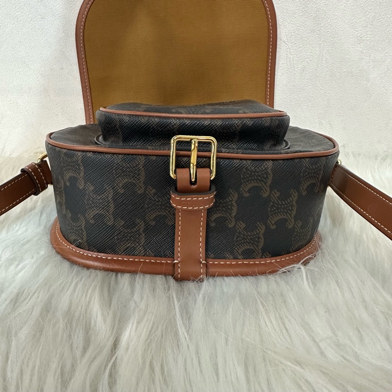 Celine 191502 老花凱旋門金釦馬鞍包 斜背包 folco triomphe-4