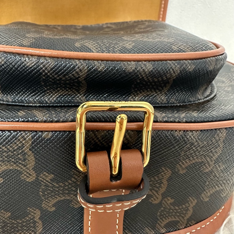 Celine 191502 老花凱旋門金釦馬鞍包 斜背包 folco triomphe-5