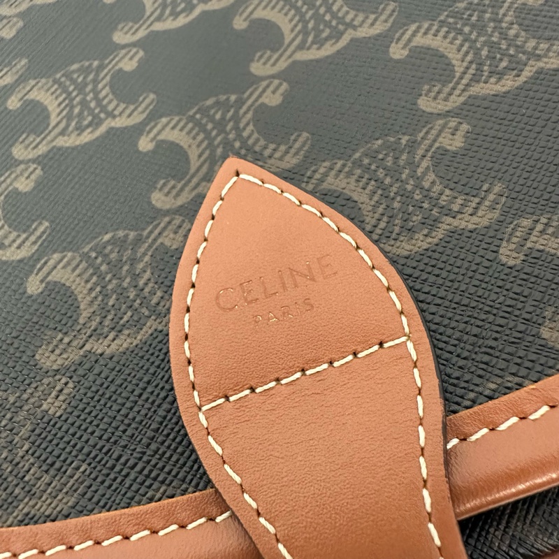 Celine 191502 老花凱旋門金釦馬鞍包 斜背包 folco triomphe-11