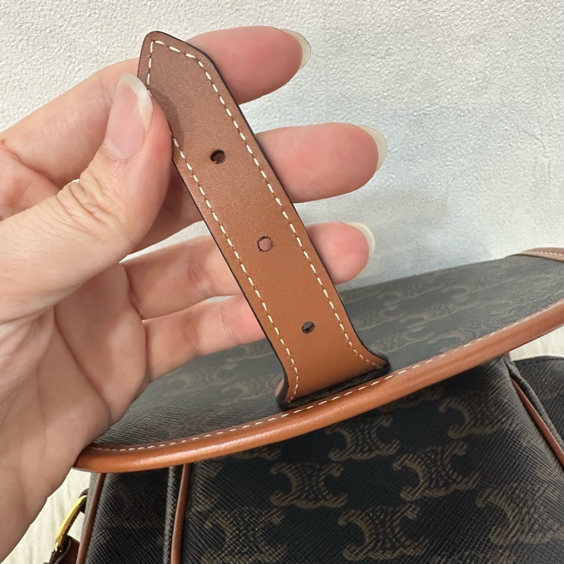 Celine 191502 老花凱旋門金釦馬鞍包 斜背包 folco triomphe-12