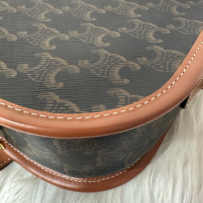 Celine 191502 老花凱旋門金釦馬鞍包 斜背包 folco triomphe-13