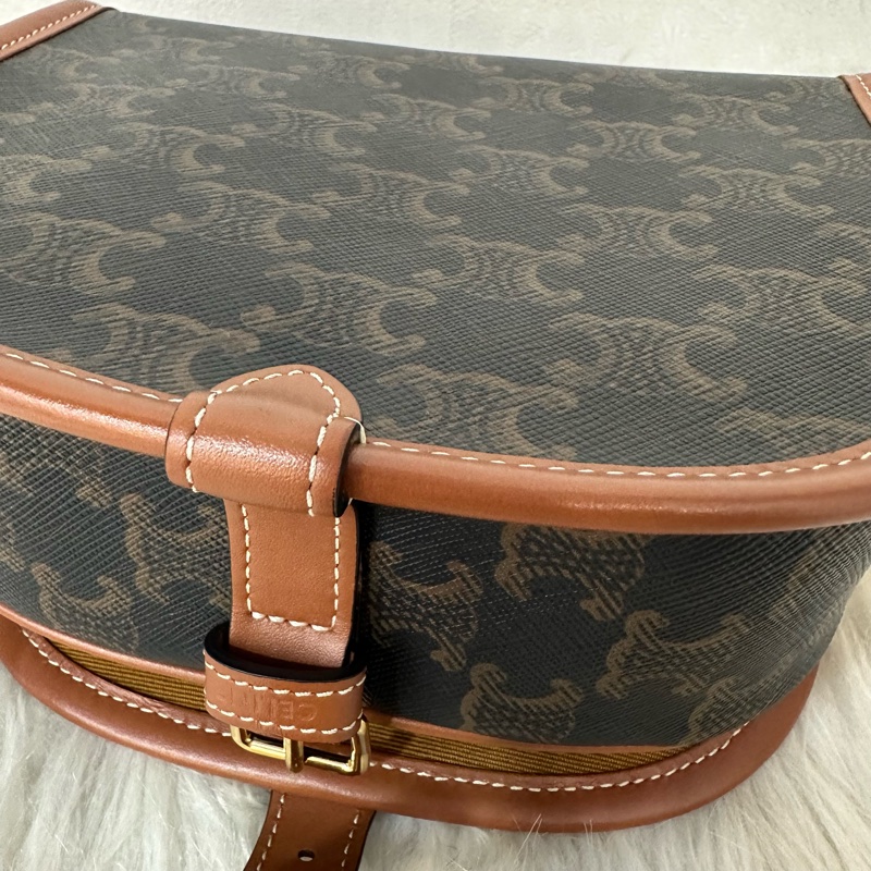 Celine 191502 老花凱旋門金釦馬鞍包 斜背包 folco triomphe-14