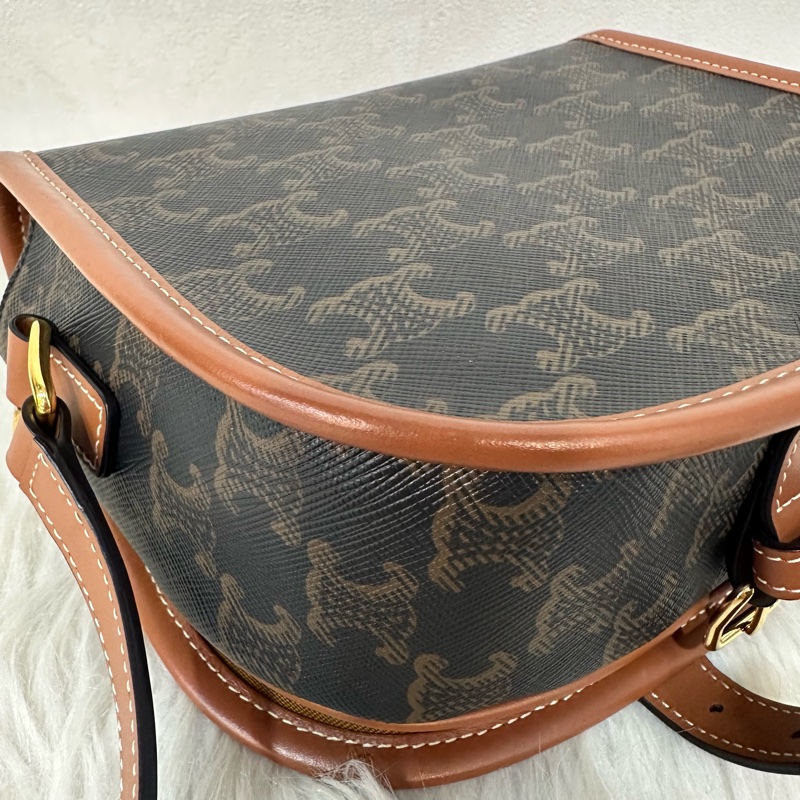 Celine 191502 老花凱旋門金釦馬鞍包 斜背包 folco triomphe-15