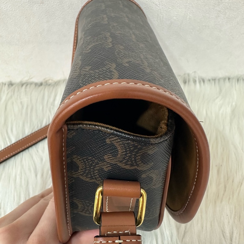 Celine 191502 老花凱旋門金釦馬鞍包 斜背包 folco triomphe-16