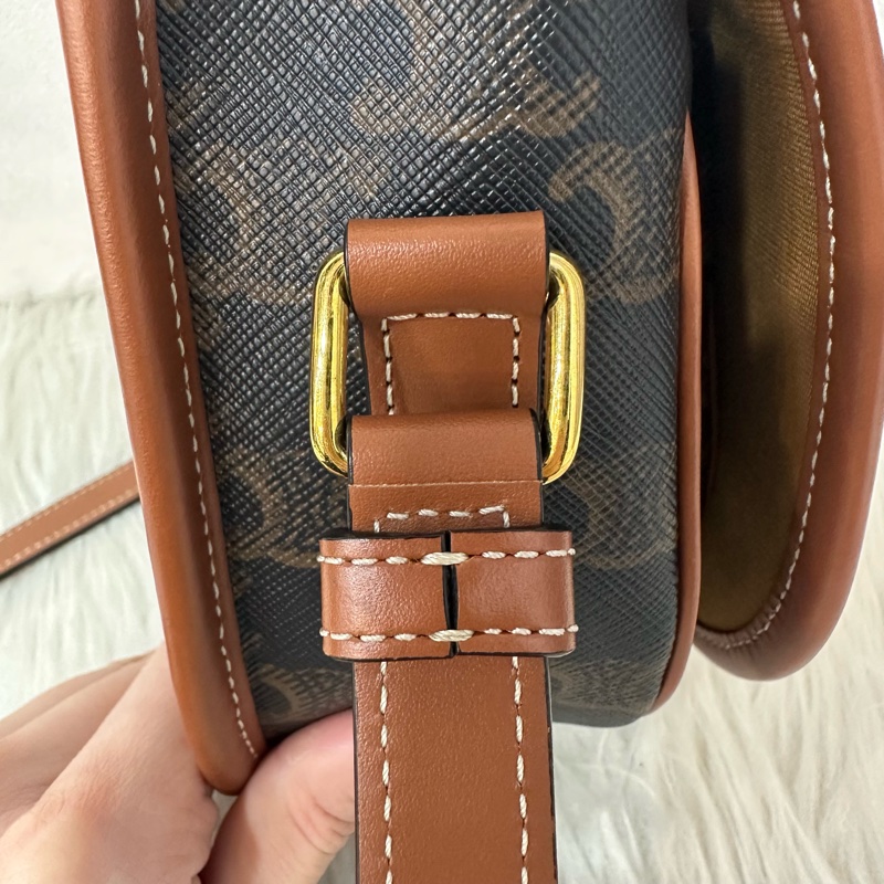 Celine 191502 老花凱旋門金釦馬鞍包 斜背包 folco triomphe-17