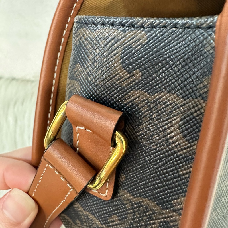 Celine 191502 老花凱旋門金釦馬鞍包 斜背包 folco triomphe-22