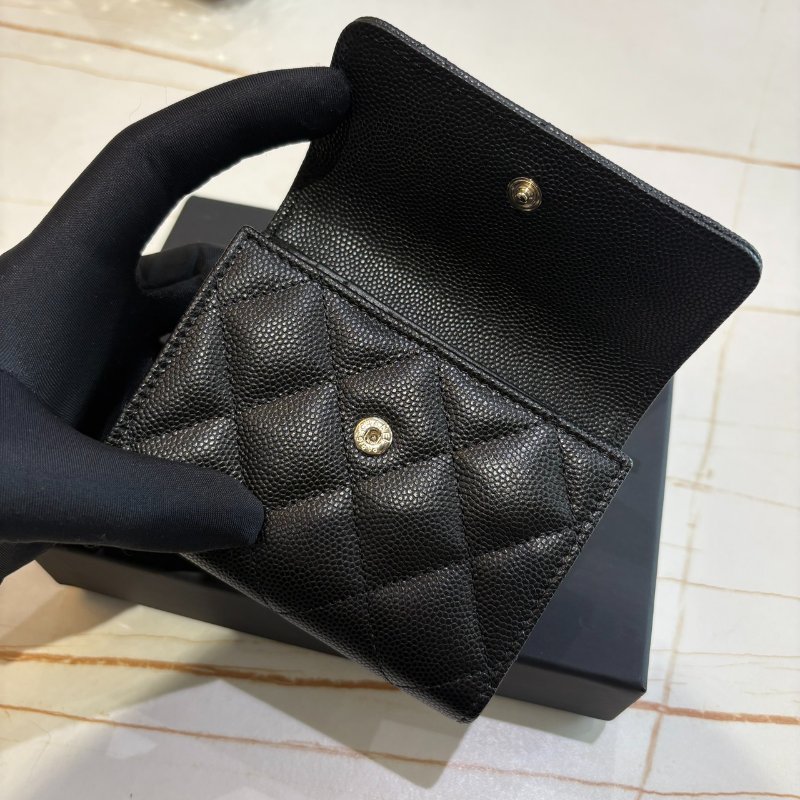 *SHIHNA名牌精品* CHANEL 大雙C 三摺卡包 絲巾暗袋 芯片款-1