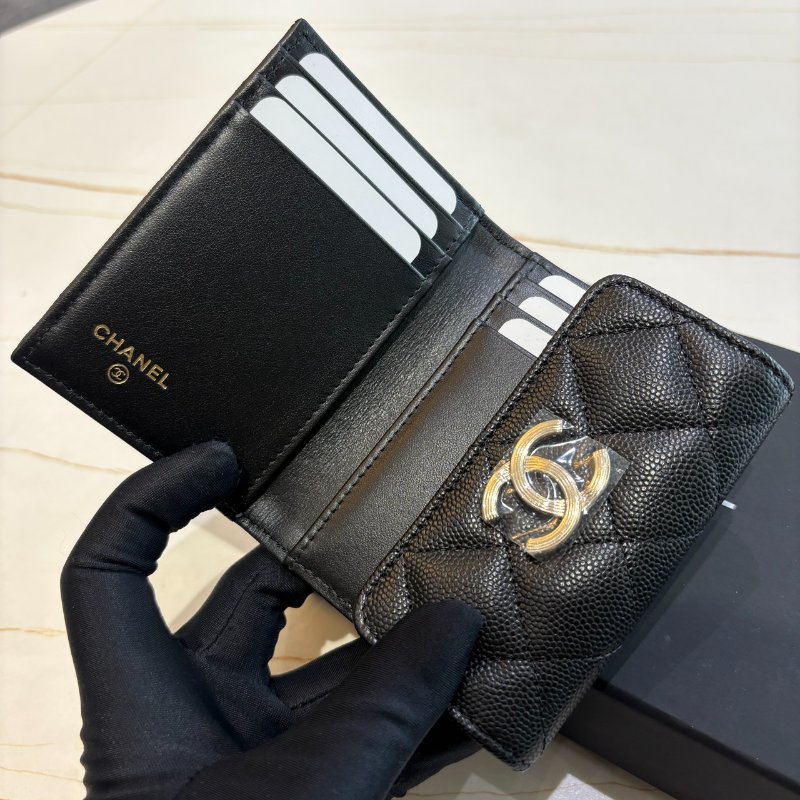 *SHIHNA名牌精品* CHANEL 大雙C 三摺卡包 絲巾暗袋 芯片款-2