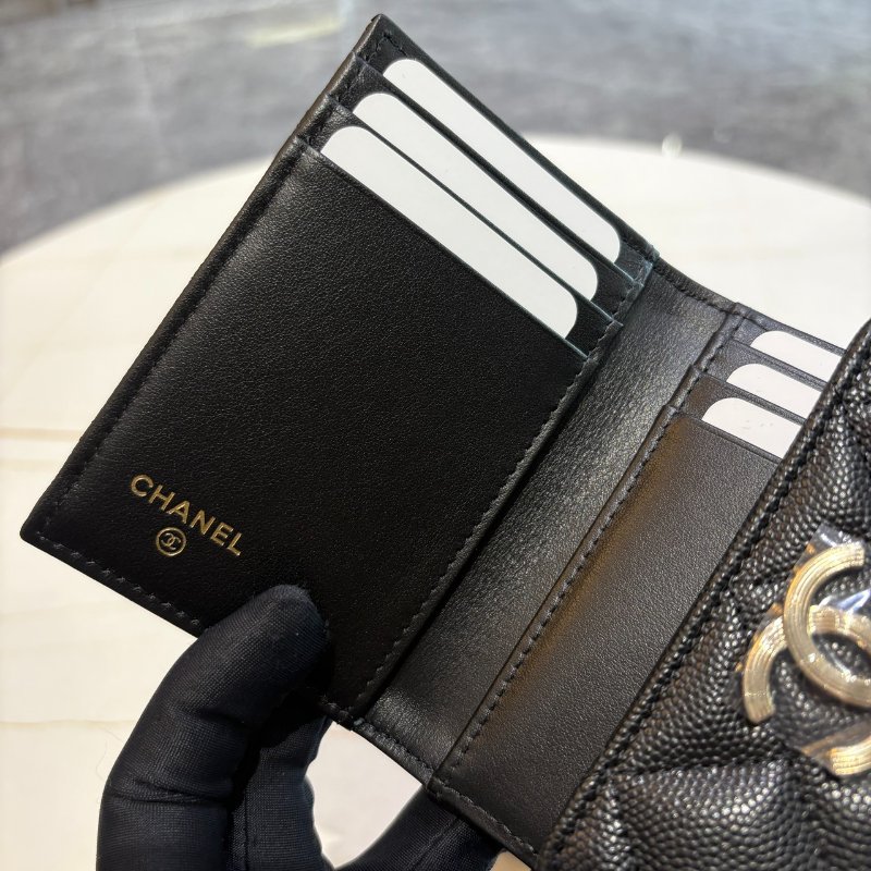 *SHIHNA名牌精品* CHANEL 大雙C 三摺卡包 絲巾暗袋 芯片款-6