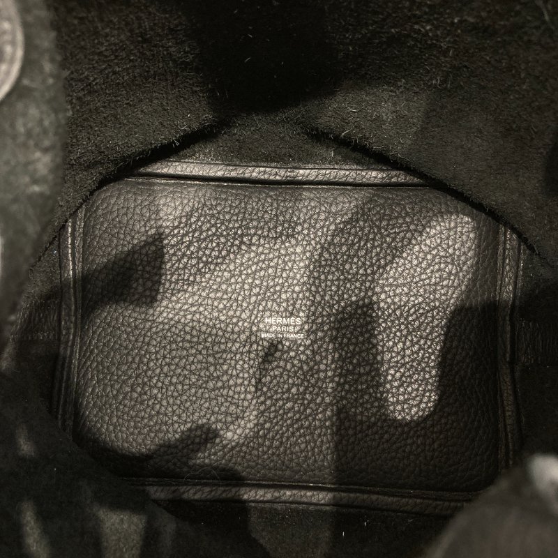 HERMES 愛馬仕 PICOTIN18 手提包 TC皮革 黑色 銀釦-10