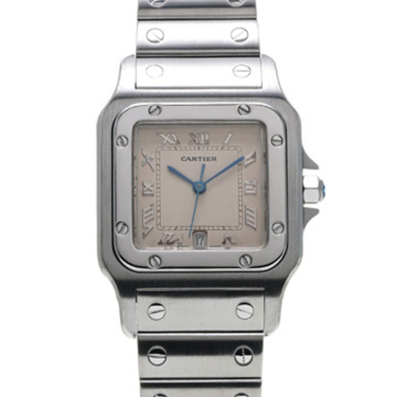 卡地亞 Santos Galbee W20025D6 象牙色女士石英腕錶(二手)- Ginzo-0