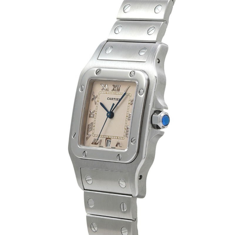 卡地亞 Santos Galbee W20025D6 象牙色女士石英腕錶(二手)- Ginzo-2