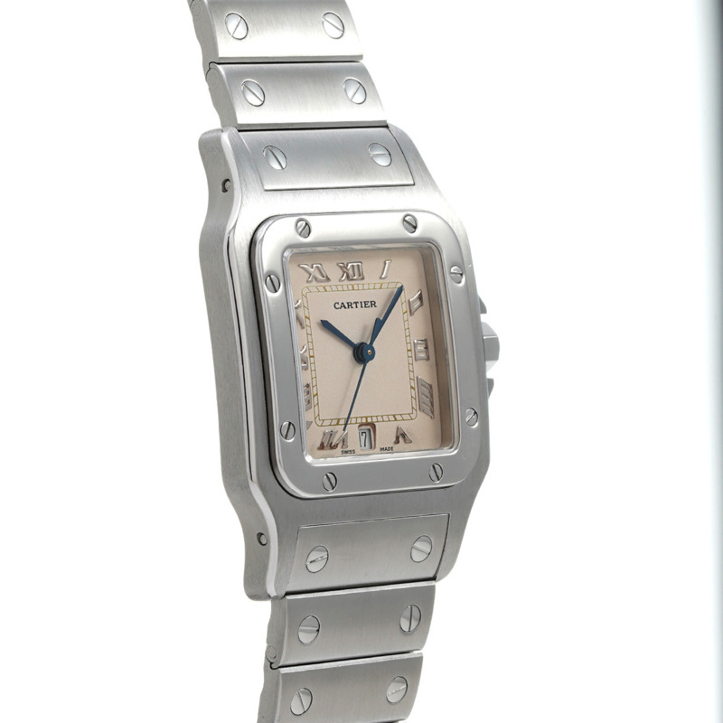 卡地亞 Santos Galbee W20025D6 象牙色女士石英腕錶(二手)- Ginzo-3